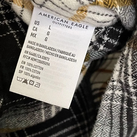 American Eagle Outfitters Super Soft Flannel Plaid Shirt Size Large Button Front - Picture 5 of 6
